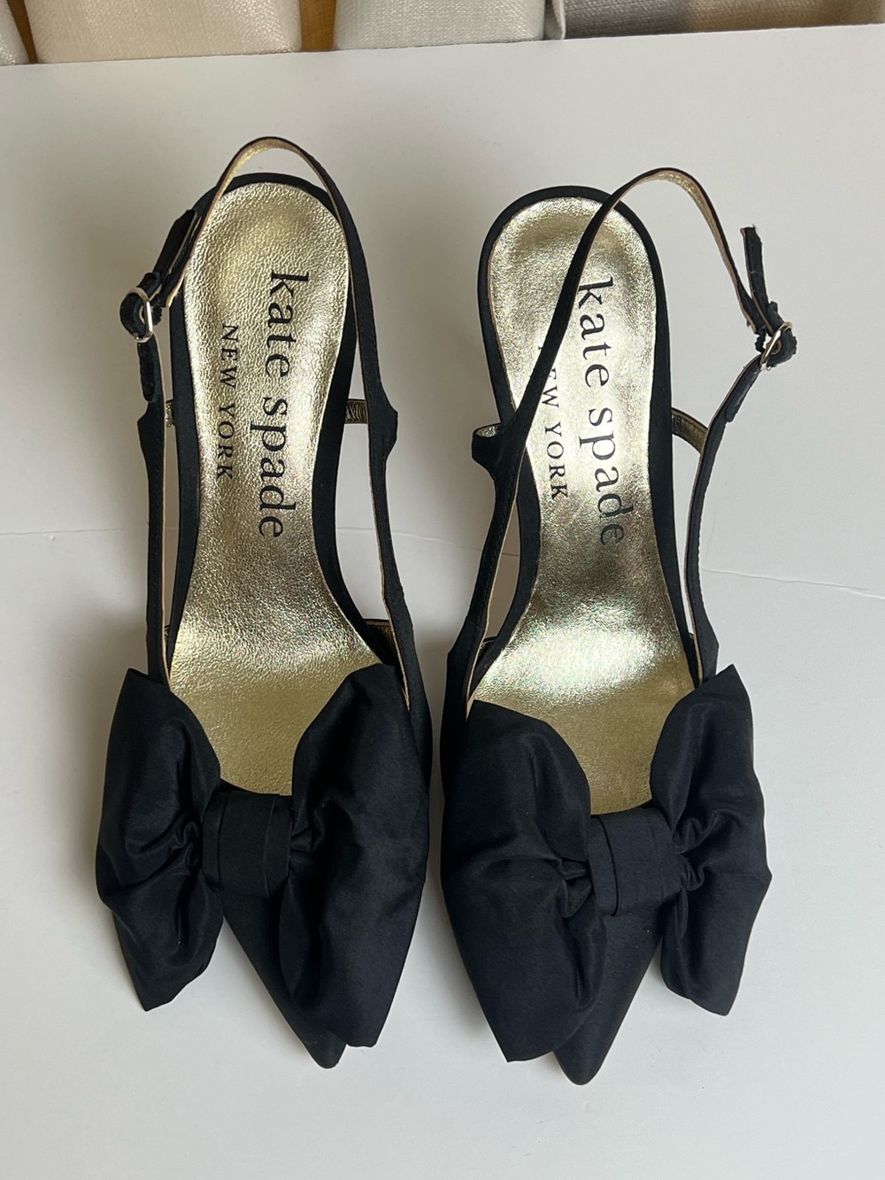 KATE SPADE Sheela Slingback Heels With Bow Detail